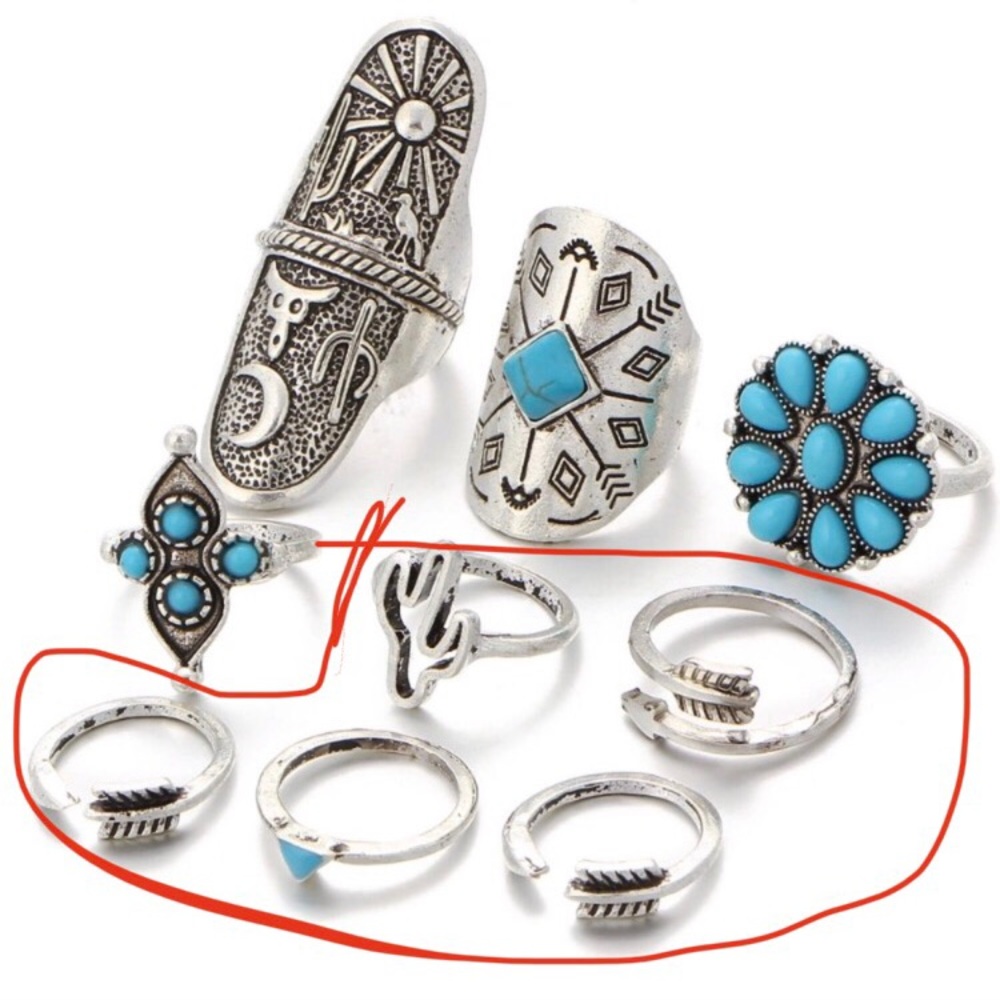 Boho Ring Set 5 rings